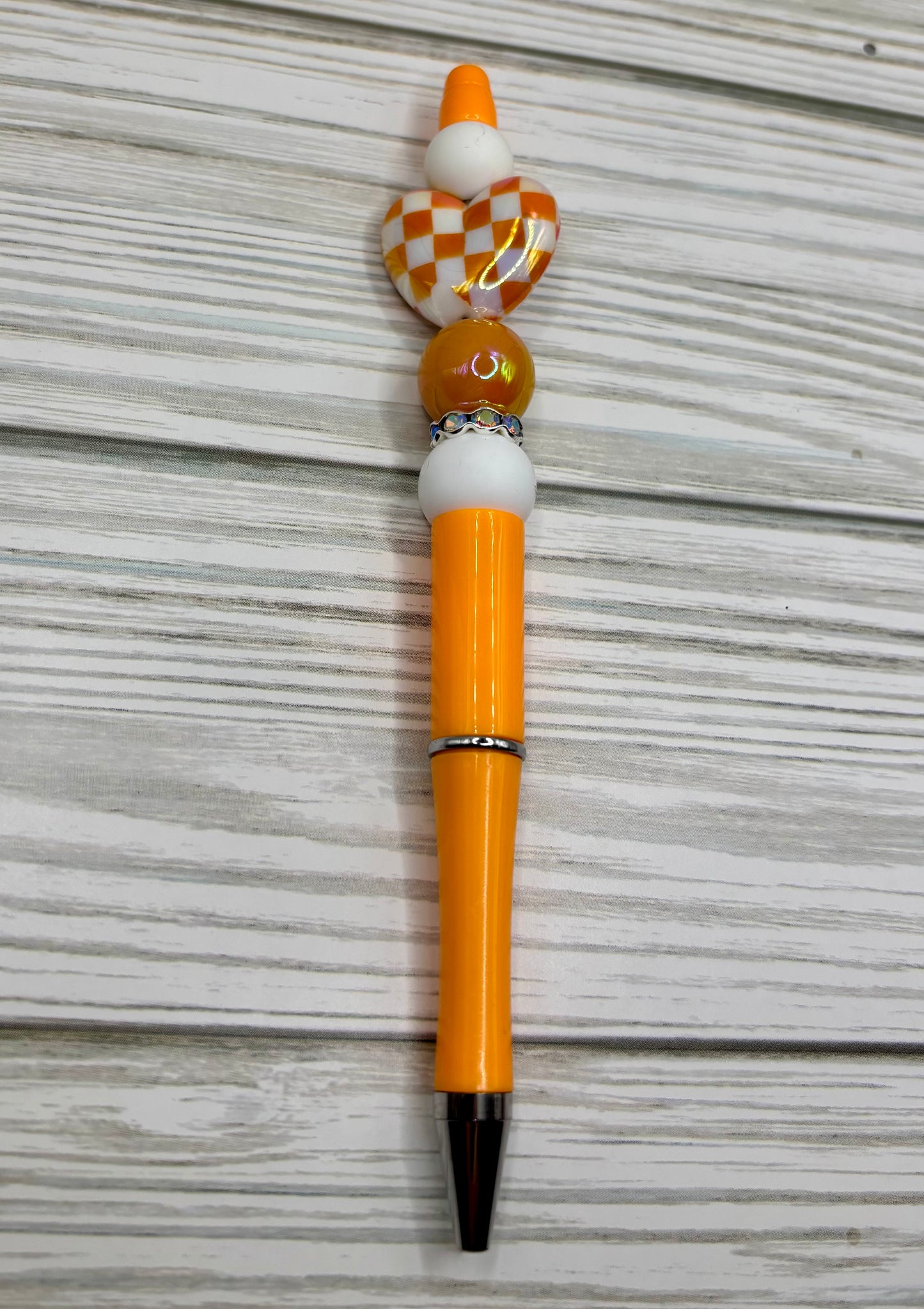 Checkered Heart Beaded Pens