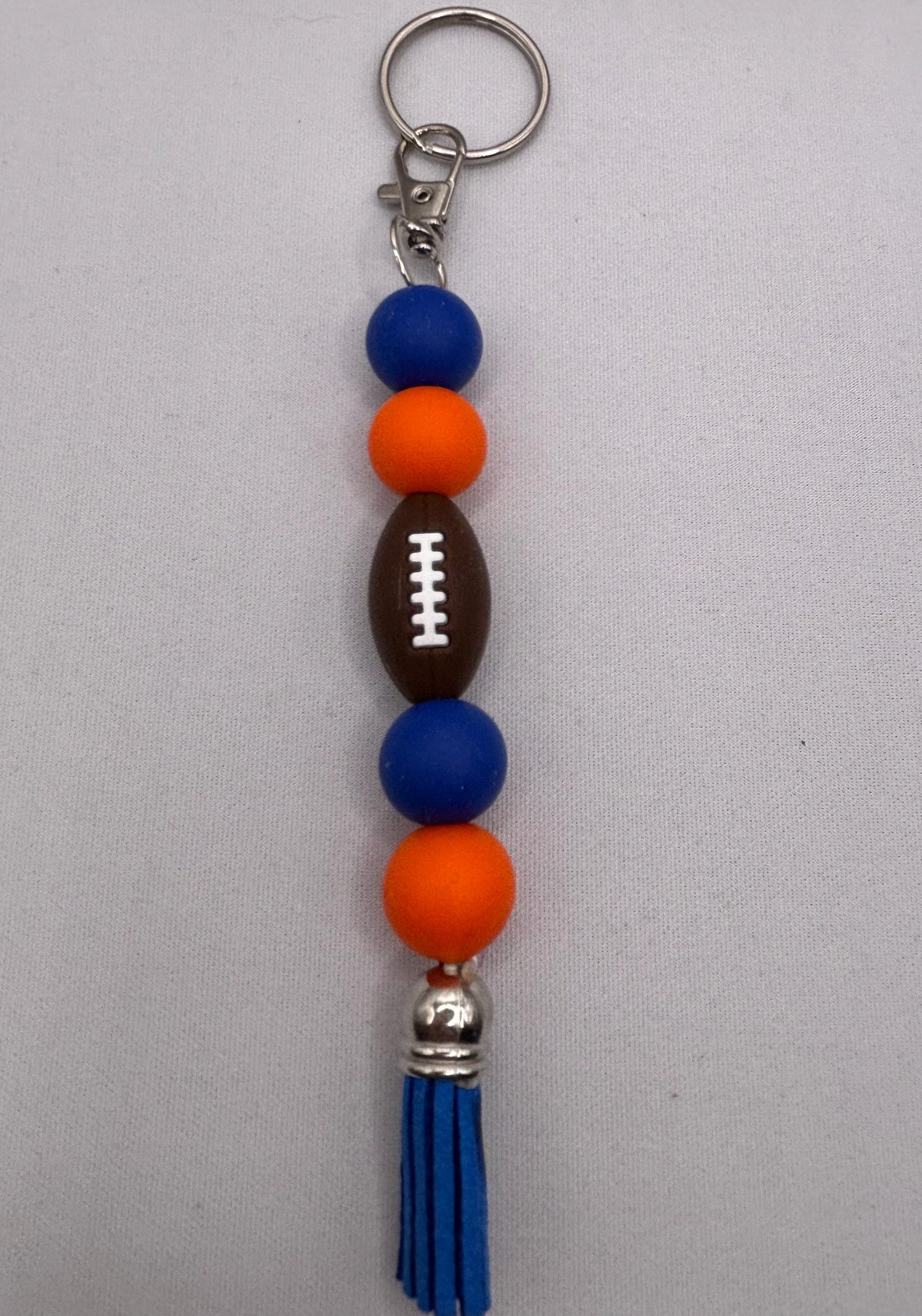Silicone keychain, Keychain, Stocking Stuffer, Gift, Silicone beads, key holder, purse charm, Football keychain