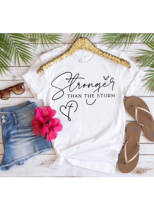 Stronger Than the Storm T-shirt, Jesus T-shirt, DTF, Christian, Scripture, Faith, Religious, Inspirational T-shirt, Cross, Heat Transfer