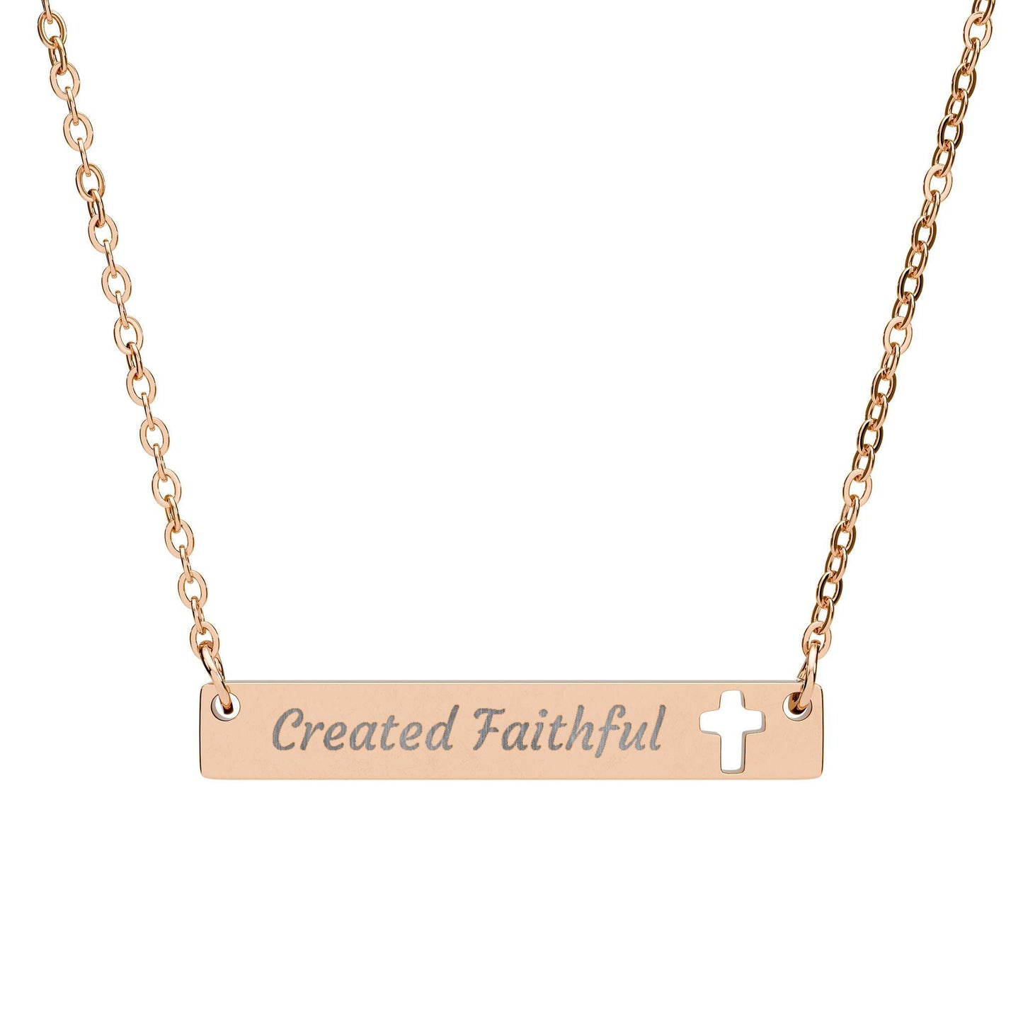 Faith Inspired Cross Bar Necklace