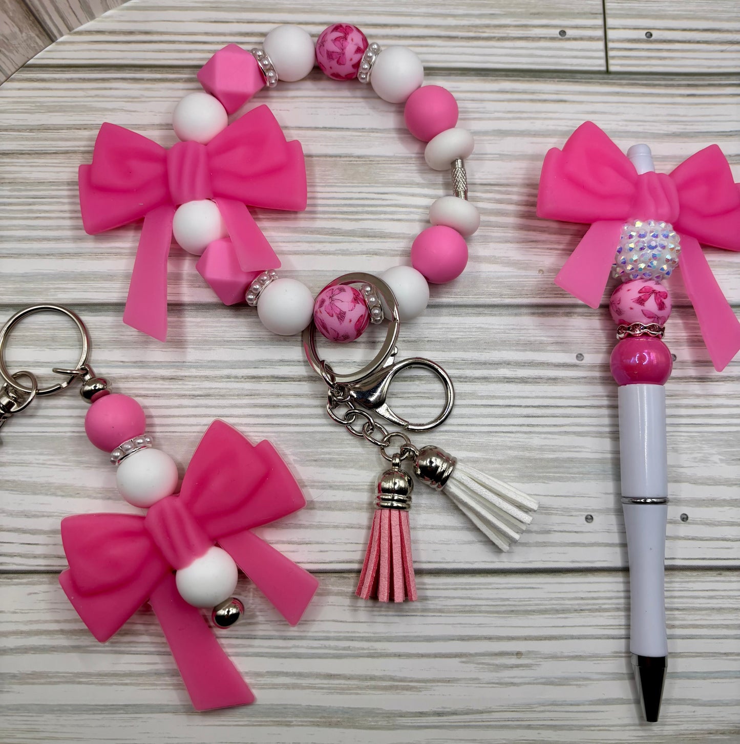 Wristlet/Purse Charm Keychain/Pen Sets