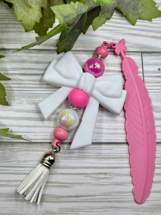 Big Bow Feather Bookmarks