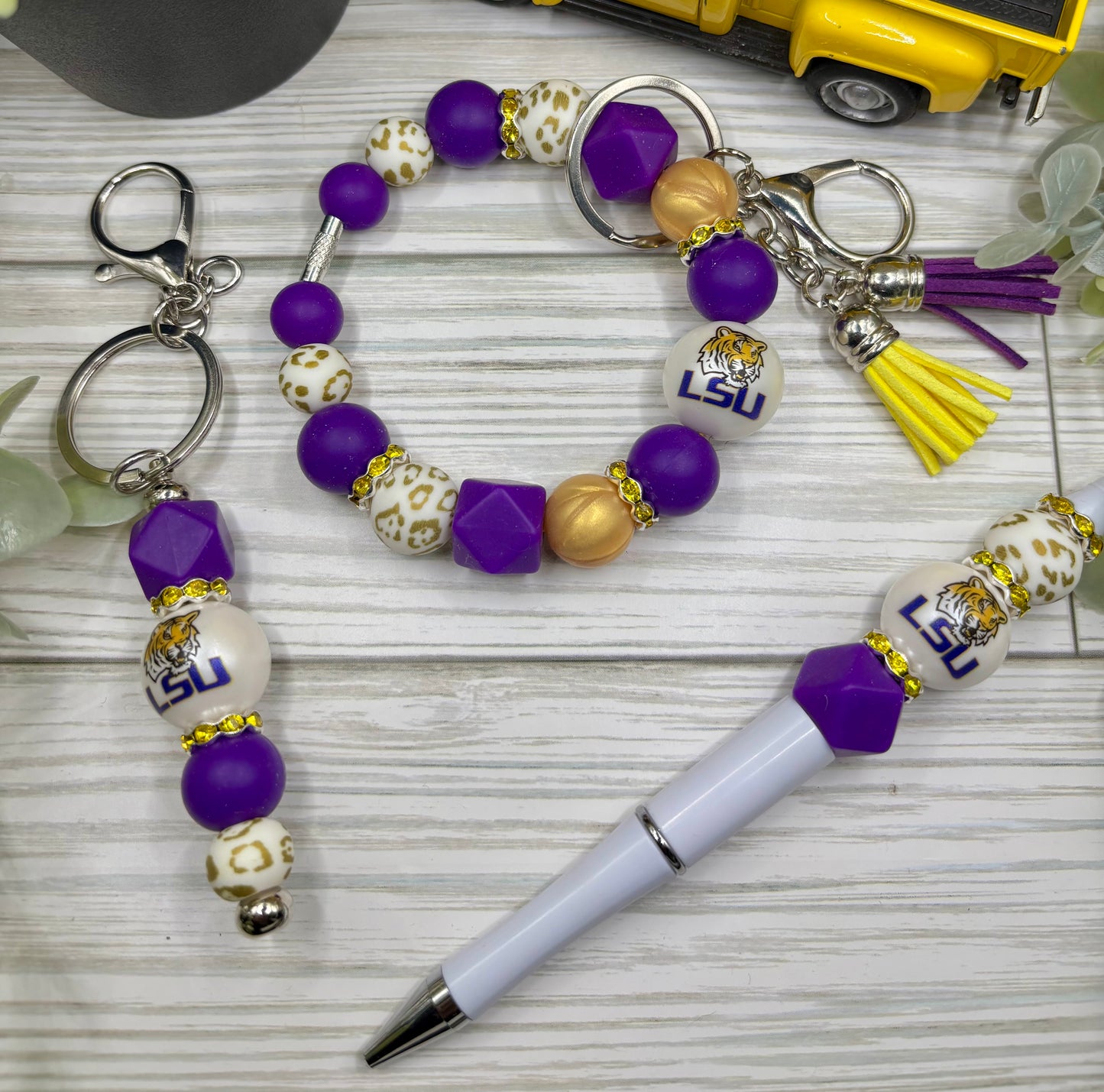 Team Wristlet/Purse Charm Keychain/Pen Sets