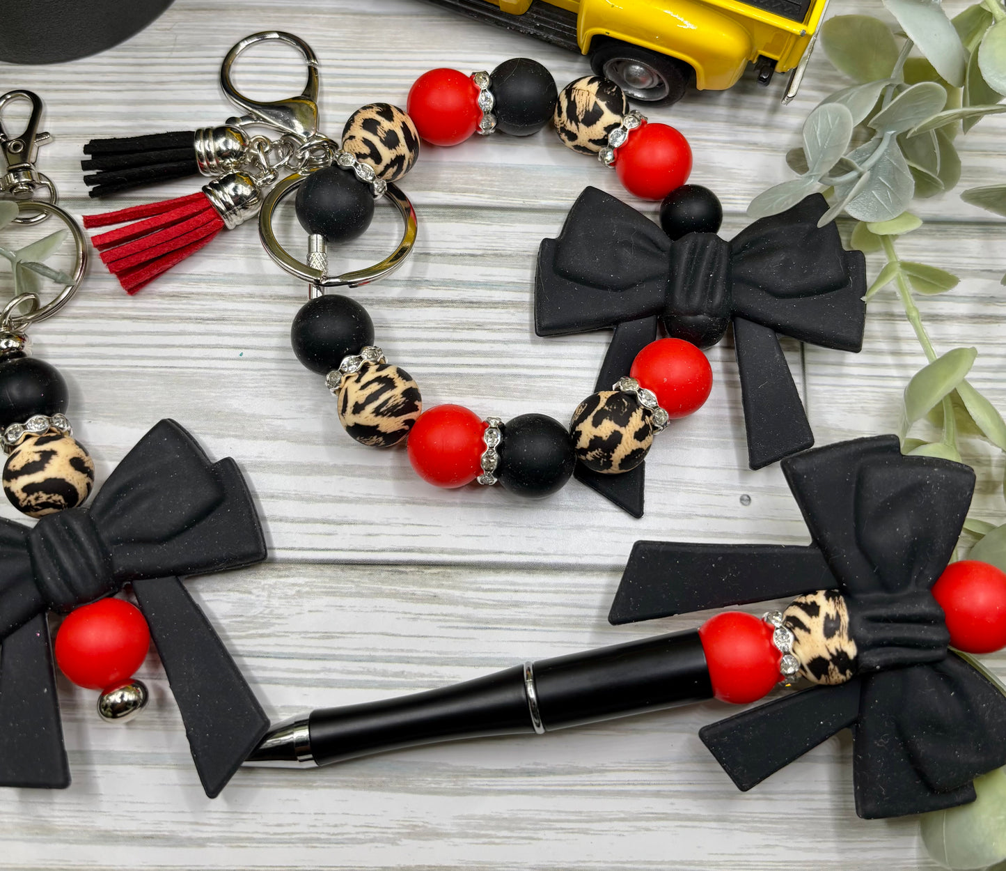 Wristlet/Purse Charm Keychain/Pen Sets