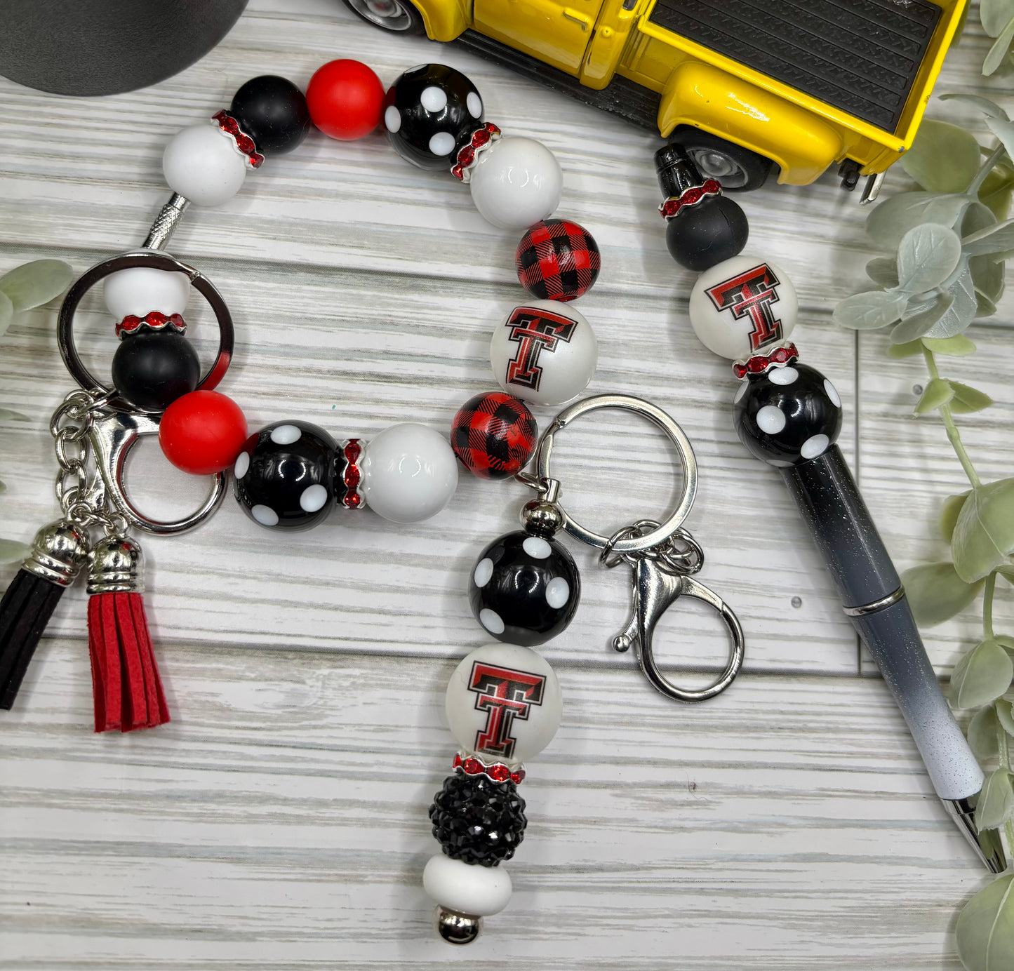 Team Wristlet/Purse Charm Keychain/Pen Sets