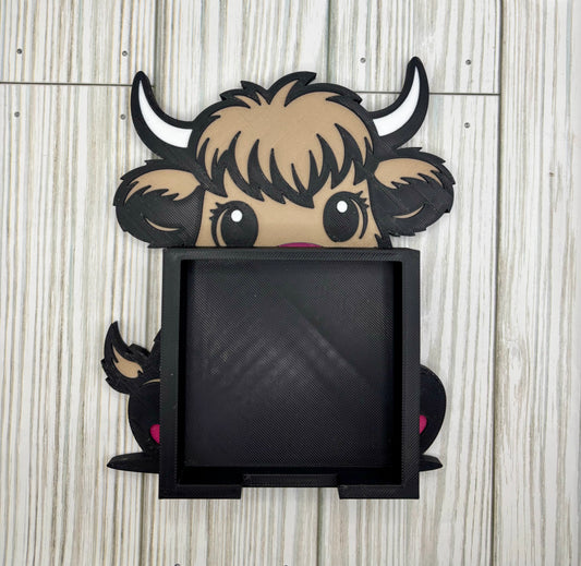 Highland Cow Sticky Note Holder