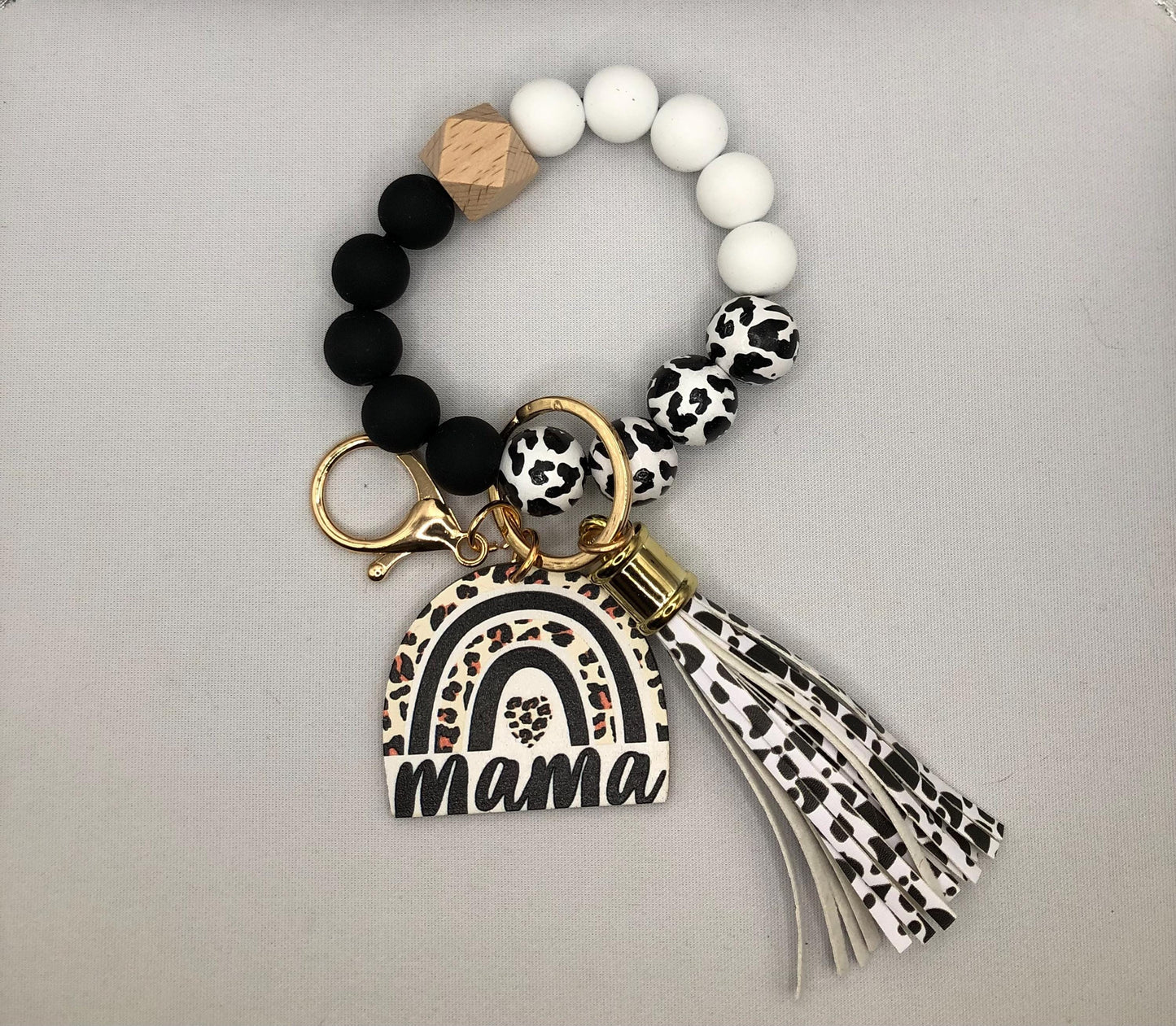 Mama Wristlet Keychain, Mama wristlet, Mama Keychain, Stocking Stuffer, Gift, Silicone wristlet