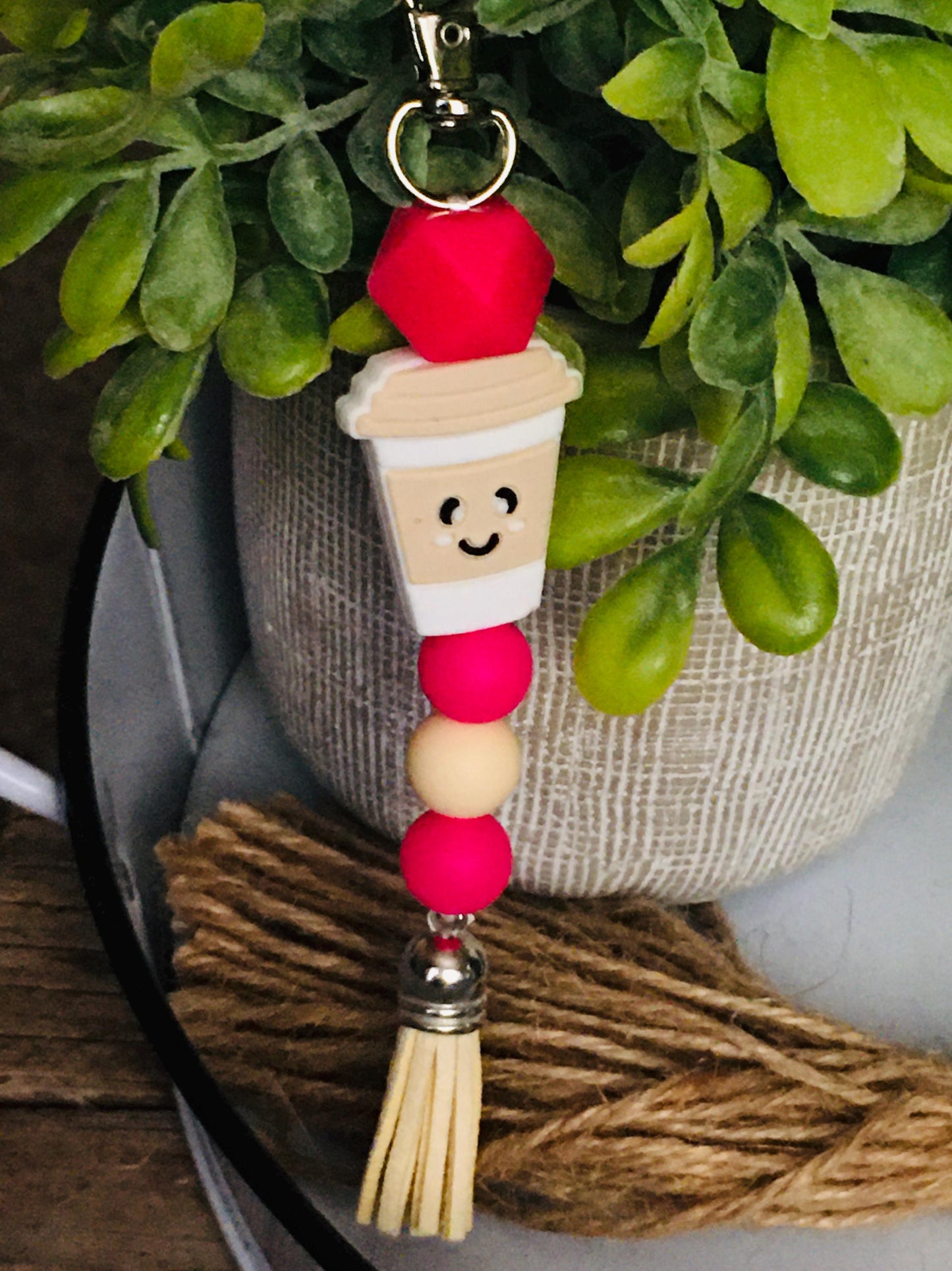 Silicone keychain, Keychain, Stocking Stuffer, Gift, Silicone beads, key holder, purse charm