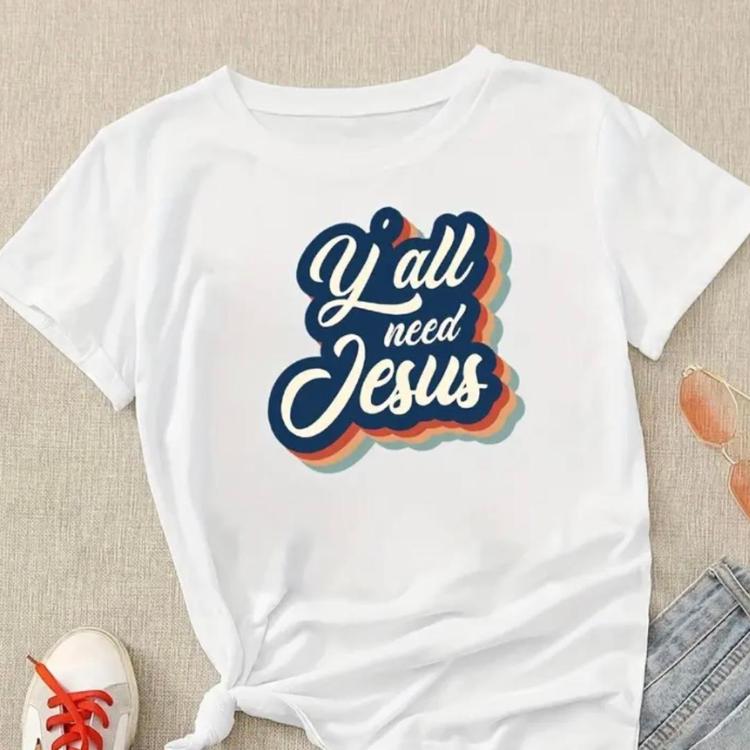 Ya'll Need Jesus T-shirt, Jesus T-shirt, DTF, Christian, Religious, Inspirational T-shirt, Retro, Heat Transfer
