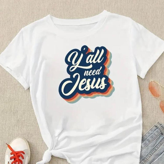 Ya'll Need Jesus T-shirt, Jesus T-shirt, DTF, Christian, Religious, Inspirational T-shirt, Retro, Heat Transfer