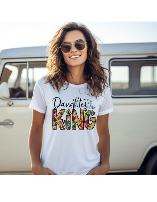 Daughter of the King T-shirt, Jesus T-shirt, DTF, Christian, Faith, Religious, Inspirational T-shirt, Cross, Heat Transfer