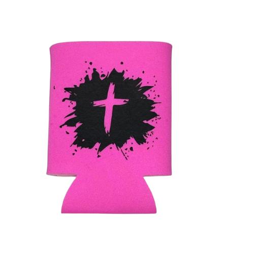 Jesus Cross Koozie, Personalized Koozie, Scripture, Koozie, Pink Koozie, Christian, Religious, Cross, Leopard, Stocking Stuffer, Gift