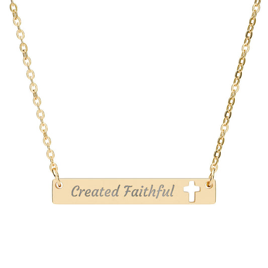 Faith Inspired Cross Bar Necklace